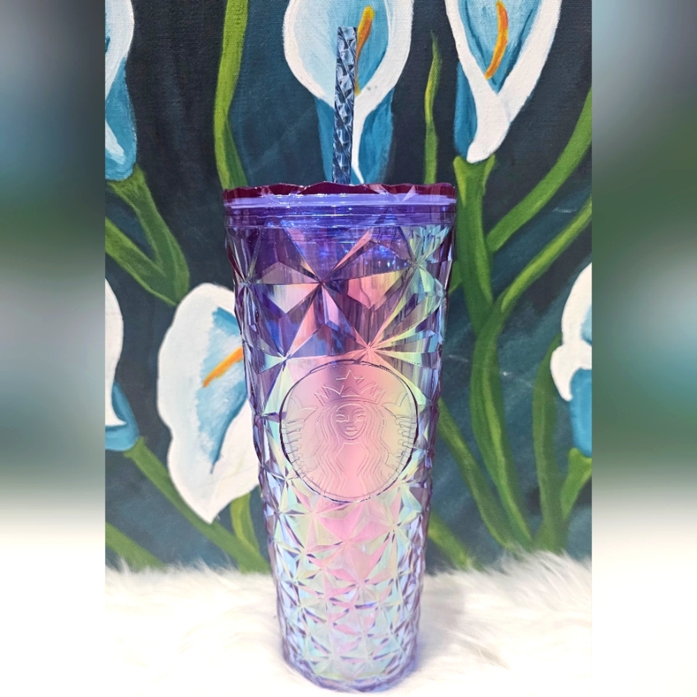 Starbucks Holographic Purple Tumbler with Straw